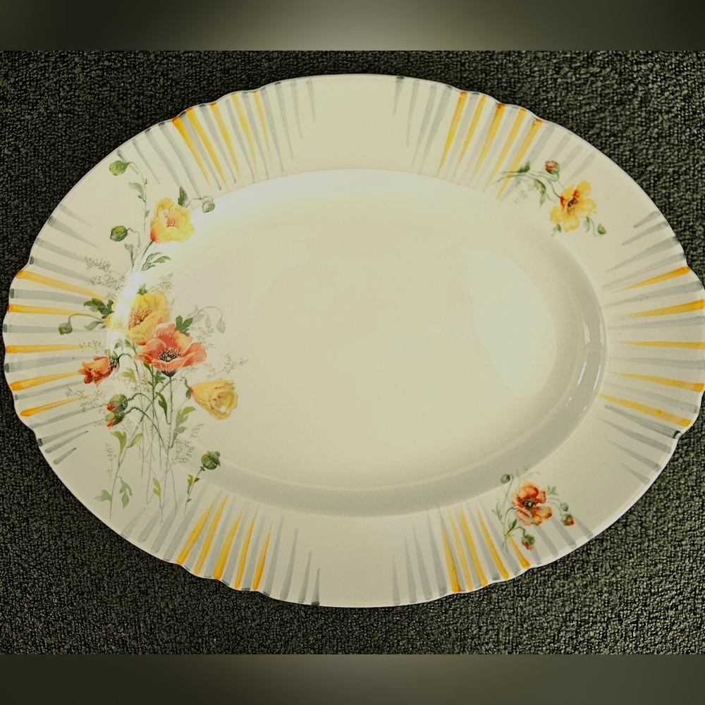 Wow! Very Rare Myott Oval Platter, Great Condition 14⅝"x11⅜", Poppies Pattern